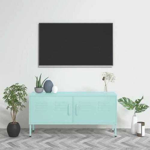 Prolenta Premium - Meuble Tv Vert Menthe 105x35x50 Cm Acier