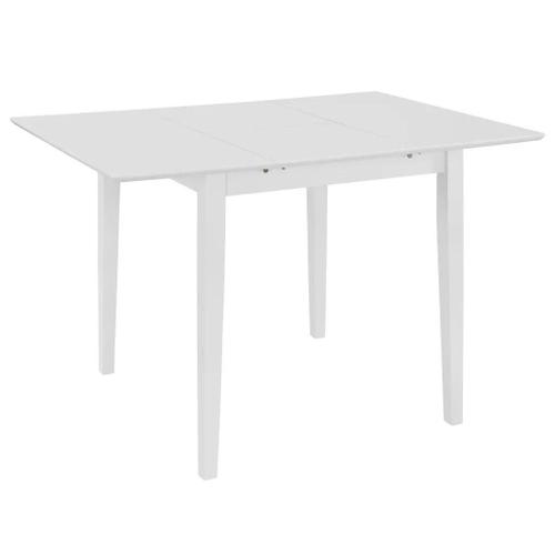 Prolenta Premium - Table À Manger Extensible Blanc (80-120)X80x74 Cm Mdf