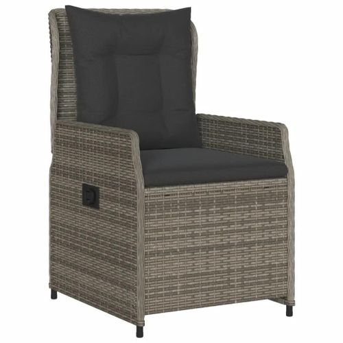 Prolenta Premium - Chaises Inclinables De Jardin Lot De 2 Gris Résine Tressée