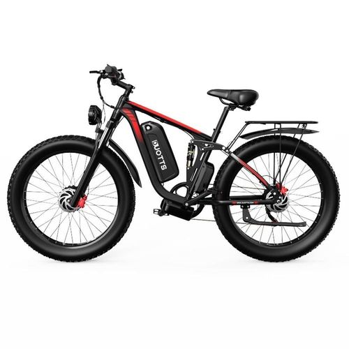 Duotts S26 Vélo Électrique 750 W * 2 Moteurs 50 Km/H Vitesse Maximale 26 X 4,0 Pouces Gros Pneus Gonflables 48 V 19,2 Ah Batterie Lg 120 Km D'autonomie Shimano 7 Vitesses 150 Kg Charge Maximale