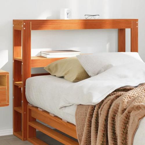 Prolenta Premium - Tête De Lit Avec Étagères Marron Cire 100 Cm Bois Massif De Pin