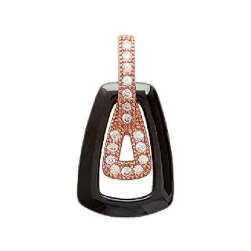 Pendentif Céramique Et Plaqué Or Rose 18 Carats