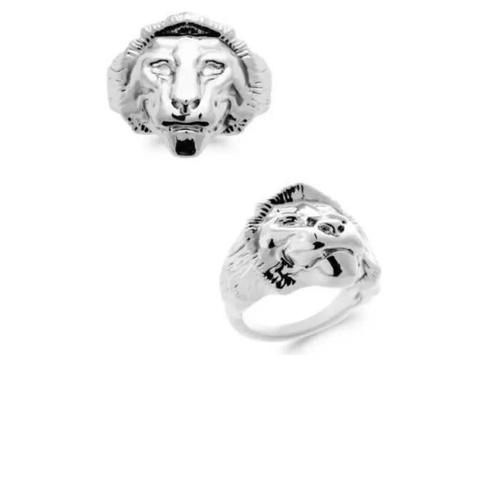 Bague Chevalière - Bijouxia - Symbole Lion En Argent Massif 925/000 - Tailles 58 À 68 - Joaillerie