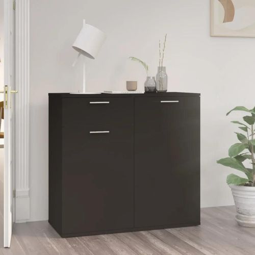 Prolenta Premium - Buffet Noir 80x36x75 Cm Bois D'ingénierie
