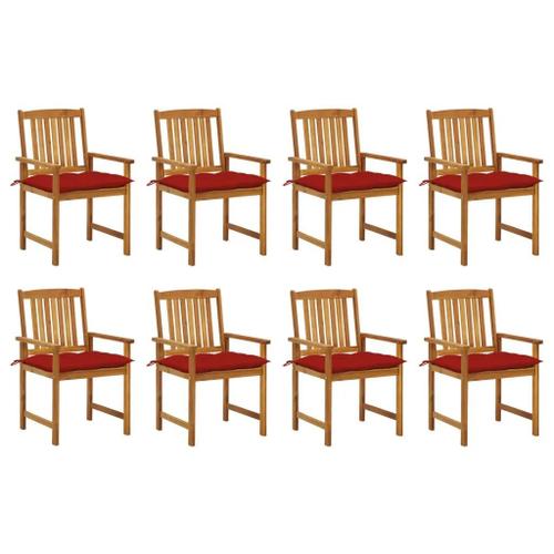 Prolenta Premium - Chaises De Jardin Avec Coussins Lot De 8 Bois D'acacia Solide