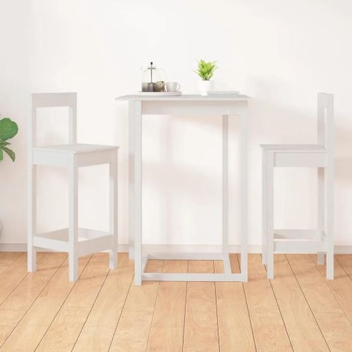 Prolenta Premium - Chaises De Bar Lot De 2 Blanc 40x41,5x112 Cm Bois De Pin Solide