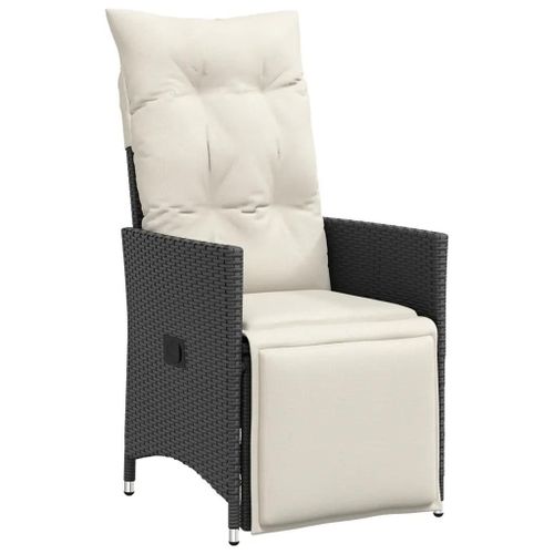 Prolenta Premium - Ensemble De Bistro 3 Pcs Avec Coussins Noir Résine Tressée