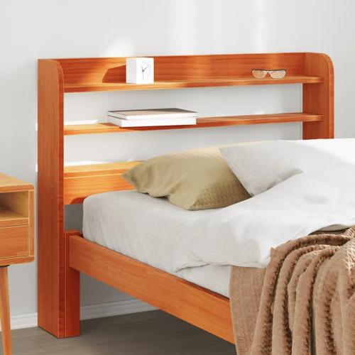 Prolenta Premium - Tête De Lit Avec Étagères Marron Cire 100 Cm Bois Massif De Pin