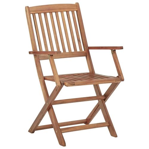 Prolenta Premium - Chaises Pliables D'extérieur Et Coussins Lot De 8 Bois D'acacia