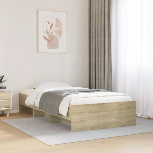 Prolenta Premium - Cadre de lit sans matelas chêne sonoma 90x200 cm