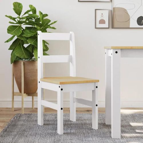Prolenta Premium - Chaises À Manger Lot De 2 Panama Blanc Bois Massif De Pin