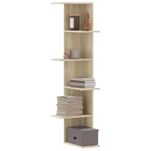 Prolenta Premium - Étagère D'angle Murale Chêne Sonoma Bois D'ingénierie