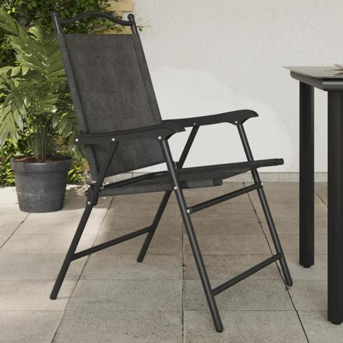 Prolenta Premium - Chaises De Jardin Pliables Lot De 8 En Acier Et Textilène