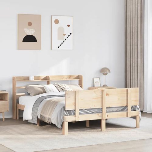 Prolenta Premium - Cadre de lit avec tête de lit sans matelas 150x200 cm