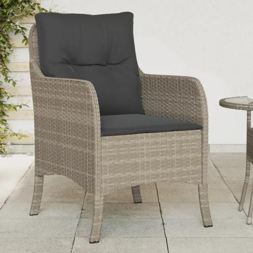 Prolenta Premium - Chaises De Jardin Coussins Lot De 2 Gris Clair Résine Tressée