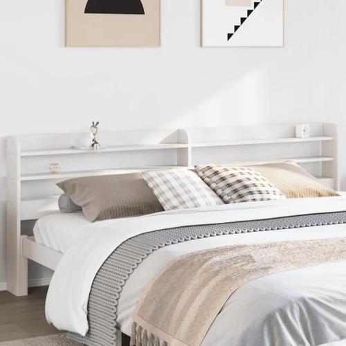 Prolenta Premium - Tête De Lit Avec Étagères Blanc 180 Cm Bois Massif De Pin