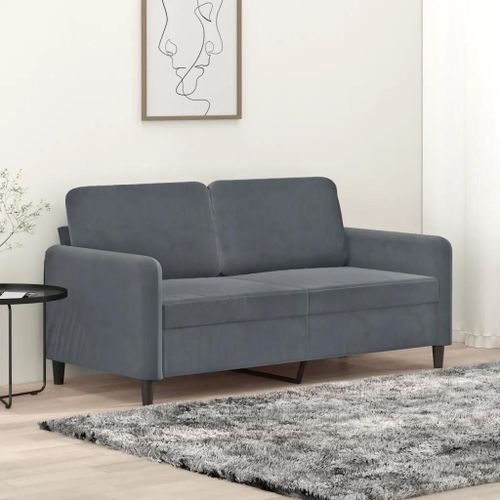 Prolenta Premium - Canapé À 2 Places Gris Foncé 140 Cm Velours