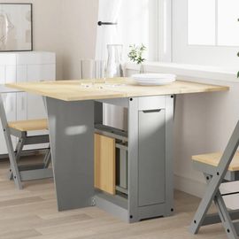 Prolenta Premium - Table À Manger Papillon Pliable Corona Gris Bois De Pin Massif
