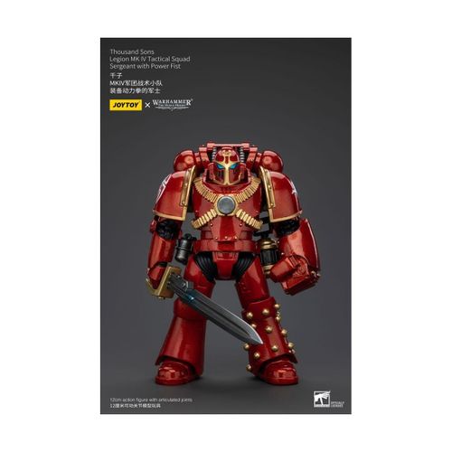 Warhammer The Horus Heresy - Figurine 1/18 Thousand Sons Legion Mk Iv Tactical Squad Sergeant Avec Power Fist 12 Cm