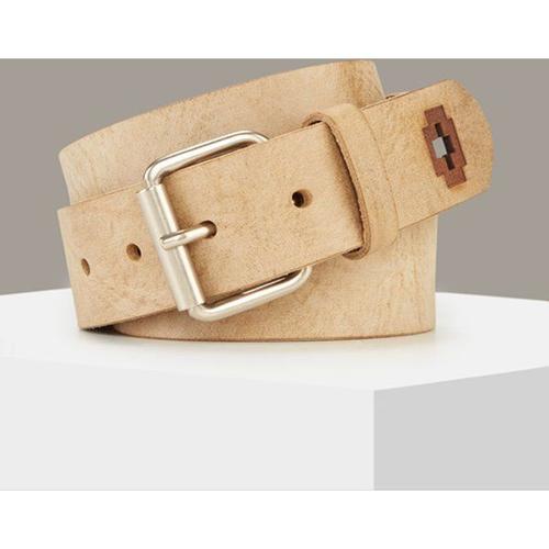 Ceinture En Cuir, Beige - 85