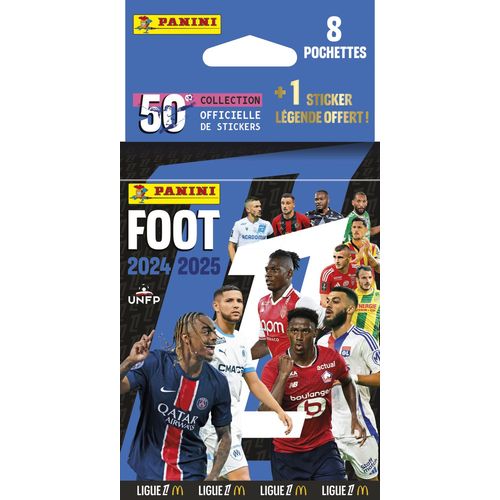 Stickers Panini Foot 2024 2025 Ligue 1 Mcdonald's Blister 8 Pochettes + 1 Sticker El