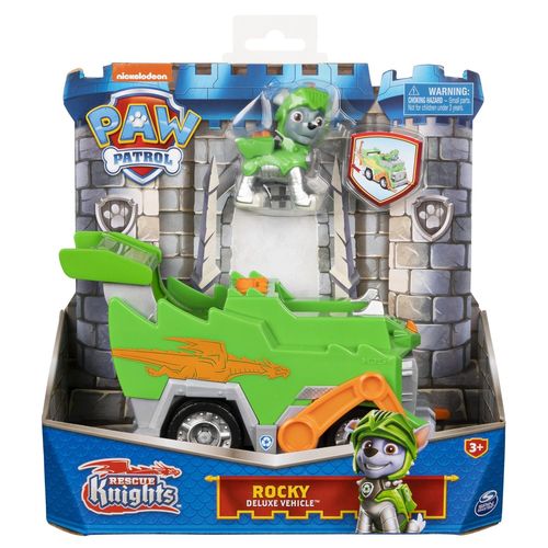 La Pat' Patrouille Vehicule + Figurine Rocky Rescue Knights La Pat' Patrouille