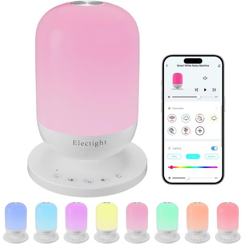 Machine À Bruit Blanc, Sommeil À Bruit Blanc Portable Pour Bébé Adulte, White No Machine Avec 34 Sons, White No Machine Veilleuse 7 Couleurs, Contrôle App, Timing[X271]