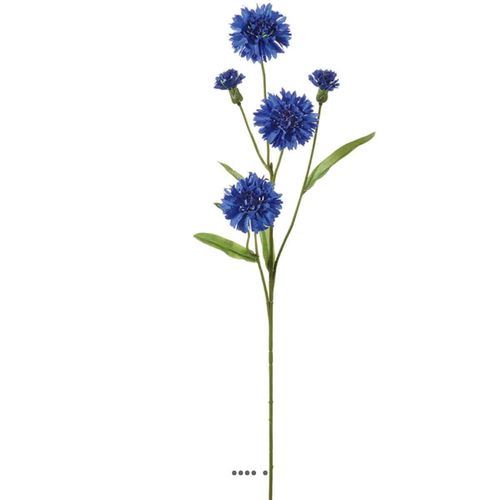 Bleuet artificiel en tige H 61 cm 5 têtes