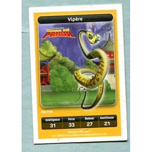 Carte Dreamworks - " Kung Fu Panda " : Réf 98 - Vipère - 2010