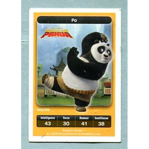 Carte Dreamworks - " Kung Fu Panda " : Réf 103 - Po - 2010