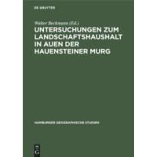 Untersuchungen Zum Landschaftshaushalt In Auen Der Hauensteiner Murg