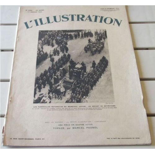 L'illustration N°4585 Du 17/1/1931- Les Funérailles Nationales Du Maréchal Joffre- Enquête Sur La Population De La France- Éruption Volcanique À Java- Etc...