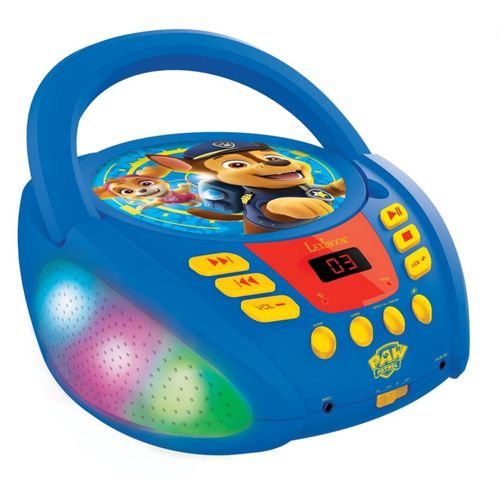 Lexibook Paw Patrol La Pat Patrouille Lecteur Cd Portable Pour Enfants, Prise Micro, Entrée Line-In, Pile Ou Secteur, Bleu/Rouge, Rcd108pa 1 Boombox/1im