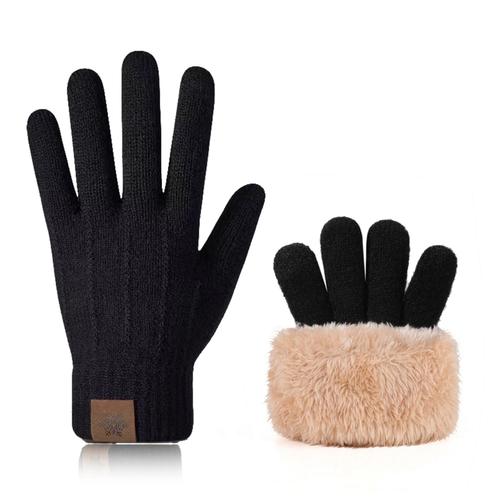 Gants Tactiles Chauds Et Résistants Au Froid, Gants Tricotés En Peluche Pour Femmes, Gants Tricotés D'hiver