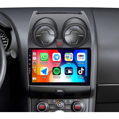 Android 13 2G+64G Autoradio pour Nissan Qashqai J10 2006-2016 sans fil Apple CarPlay Android Auto, écran de 9 pouces avec Bluetooth Mirror Link GPS WiFi FM/RDS SWC+ AHD Rétro+Mic.[G444]
