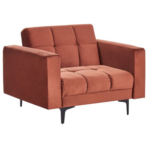 Fauteuil Alnes Velours Rouge Clair