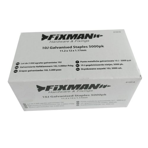 PROMO AGRAFES GALVANISEES 10J - 11,2 x 12 x 1,17 mm - 5000 pièces