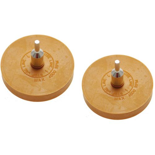 PROMO 2 ROUES DISQUES GOMME CAOUTCHOUC POUR ENLEVER ELIMINER LES ADHESIFS
