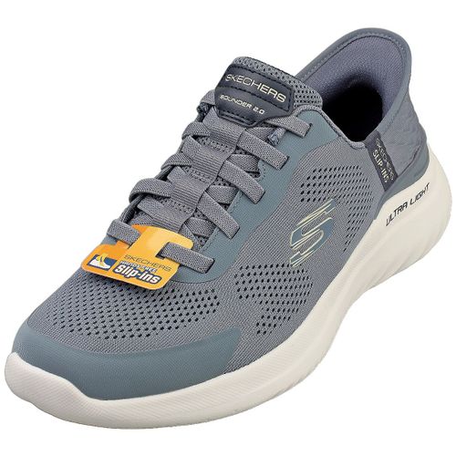 Skechers Slip Ins Bounder 2 0 Vegan Gris Cérule Hommes