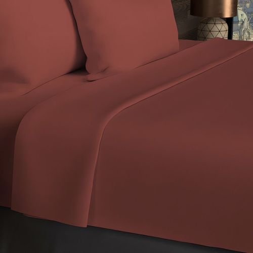 Drap Plat En Coton 57 Fils 180x290 Cm Uni Bleu Canard, Par Soleil D'ocre