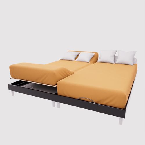Drap Housse Tpr En Coton 57 Fils 2x70x190 Cm Uni Bleu Canard, Par Soleil D'ocre