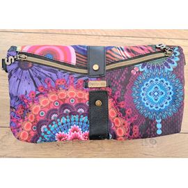 Superbe Sac à main officiel Desigual tissu coloré sans bandoulière pochette femme agrandissable