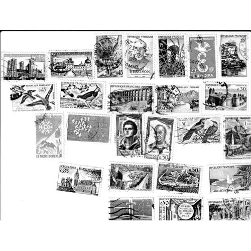 25 Timbres Oblitérés De France Emis Entre 1957 Et 1962