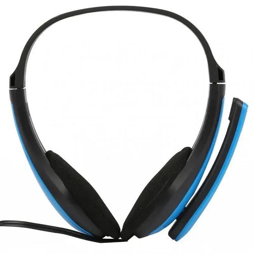 Casque de jeu stéréo avec microphone, casque de jeu monté sur la tête, mode filaire, ordinateur, sauna, téléphone-Blue