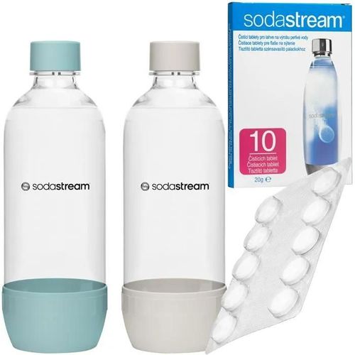 2x Bottles SodaStream 1L bleu/rose + 10 tablettes détartrage