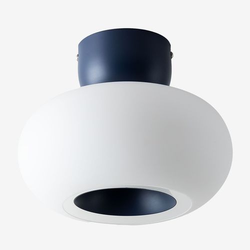 Plafonnier Led En Verre Et Acier Deruent Bleu Lapis-Lazuli