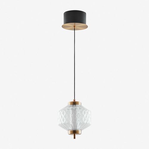 Plafonnier Led En Fer Et Avec 1 Boule En Verre Necsar Doré A