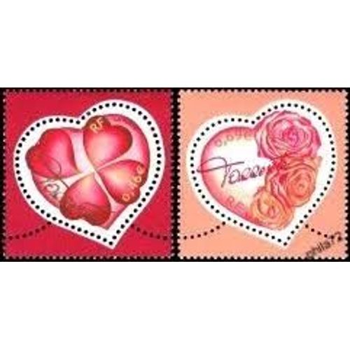 Saint Valentin : Coeurs Du Couturier Torrente La Paire Année 2003 N° 3538 3539 Yvert Et Tellier Luxe