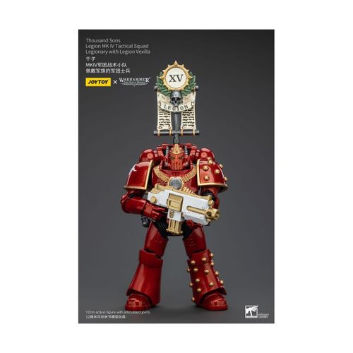 Warhammer The Horus Heresy - Figurine 1/18 Thousand Sons Legion Mk Iv Tactical Squad Legionary Avec Legion Vexilla 12 Cm