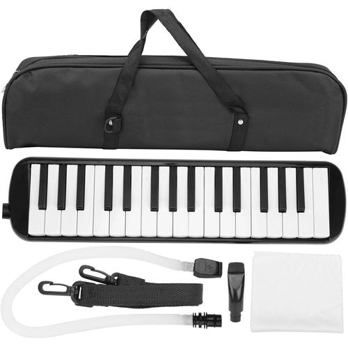 Clavier De Piano À Air Mélodica Avec Tube D'embout Buccal,Instrument De Musique À Vent À 32 Touches Adapté Au Sac D'entraînement Pour Débutant(Le Noir)